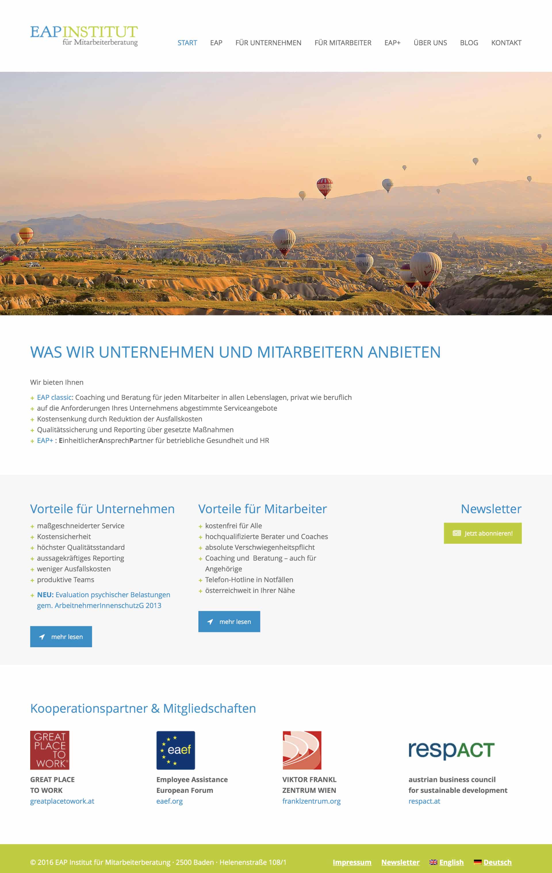 EAP Institut Österreich Website