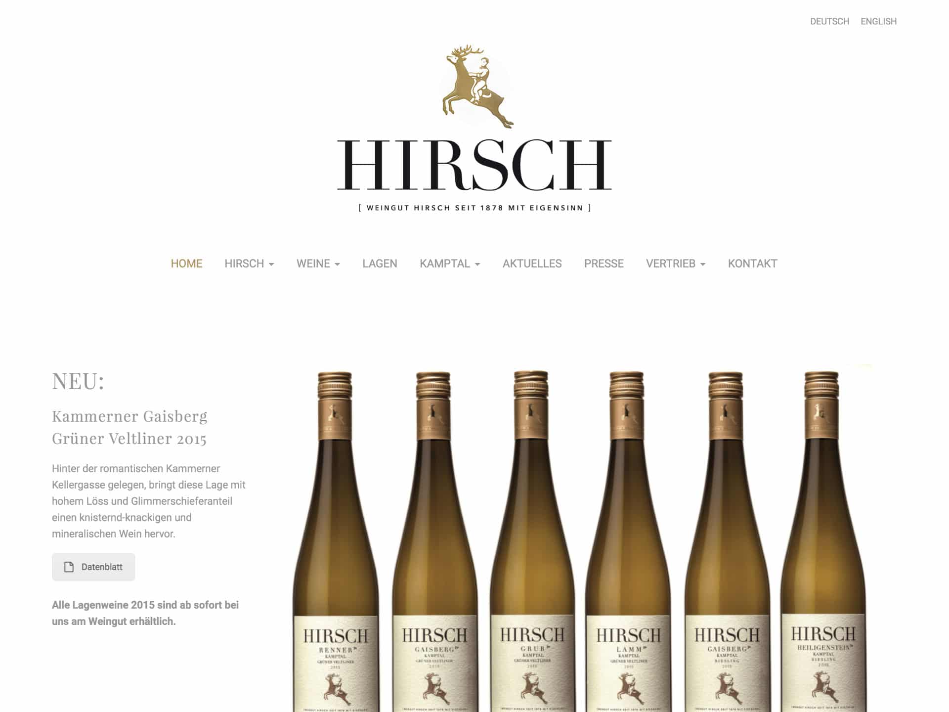 Weingut Hirsch Webseite