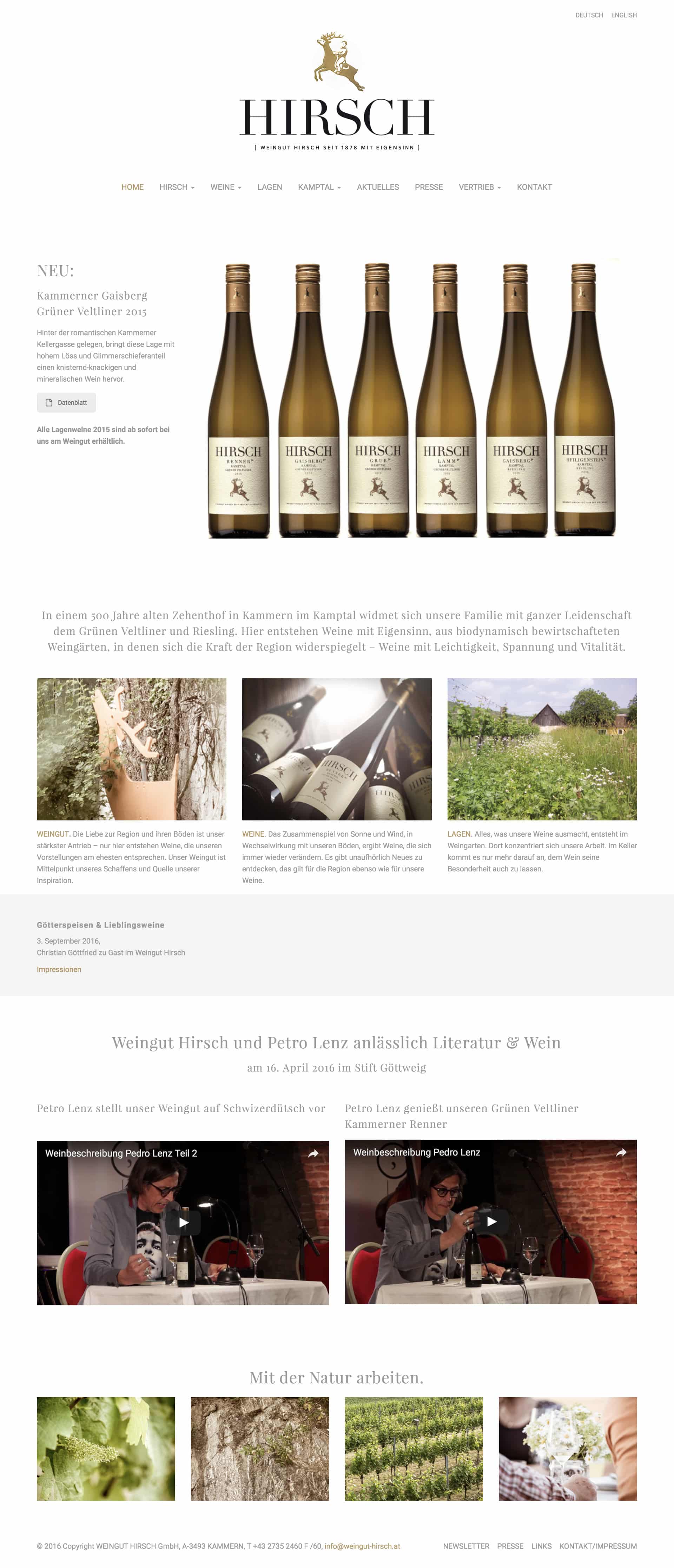 Weingut Hirsch Webseite