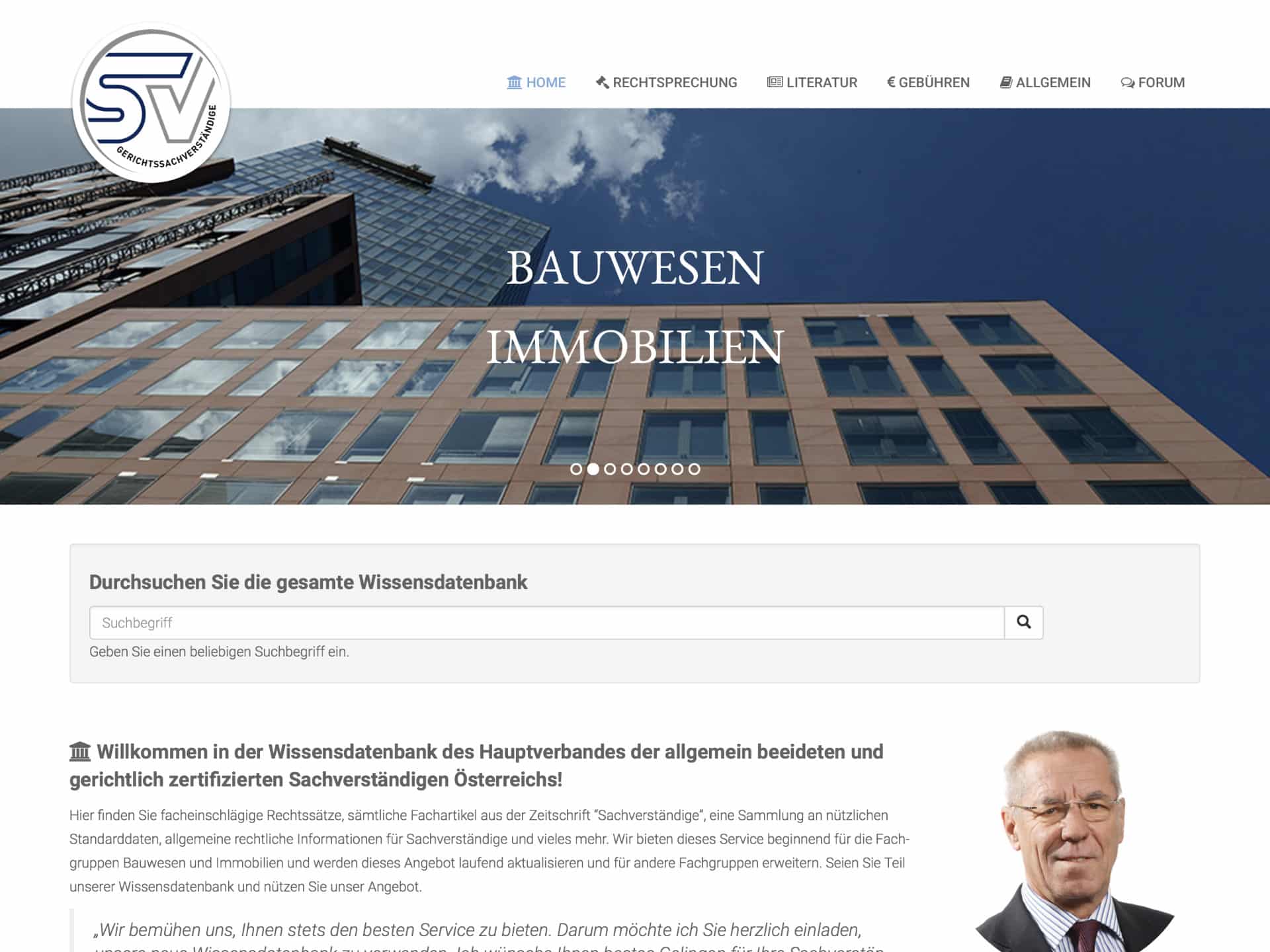 Wissensdatenbank Gerichts-SV Webseite