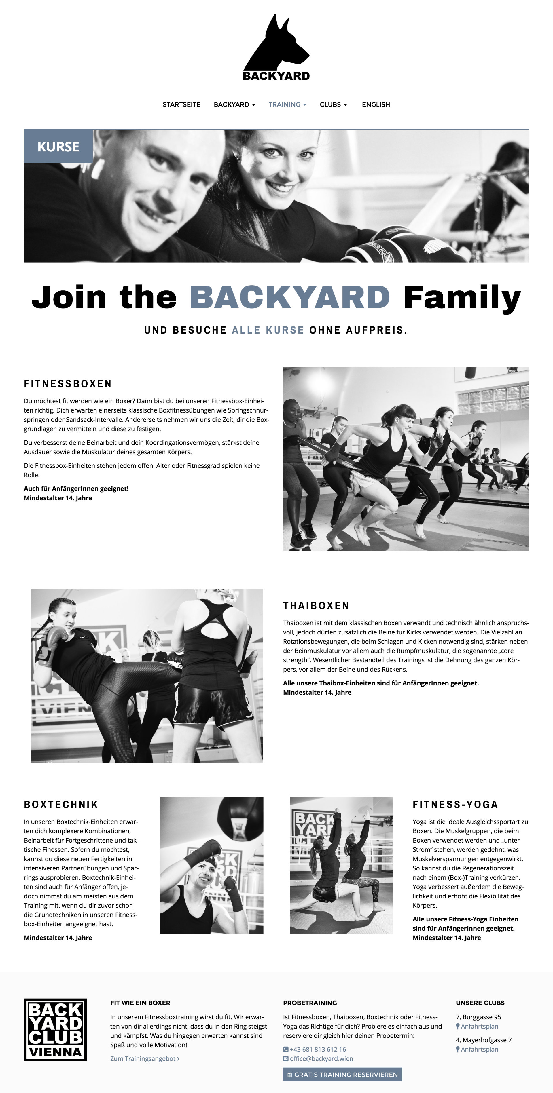 Backyard Boxclub Website Screenshot