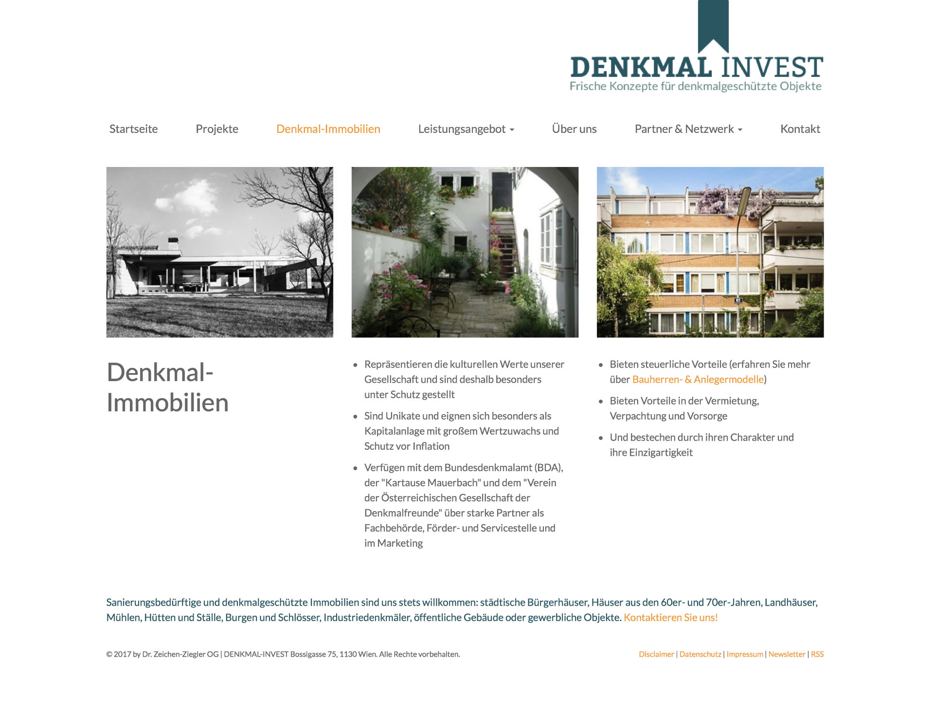 DENKMAL-INVEST Website Screenshot