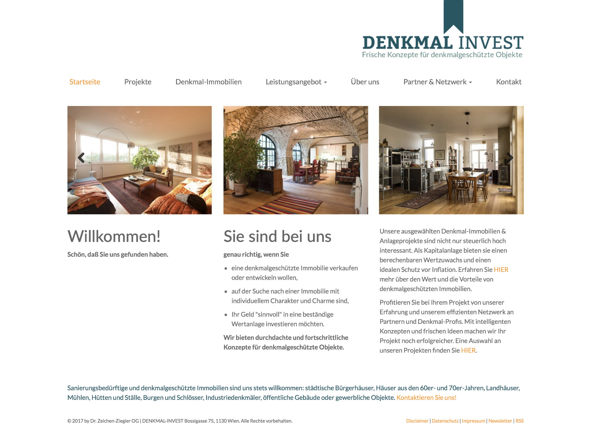 DENKMAL-INVEST Website Screenshot