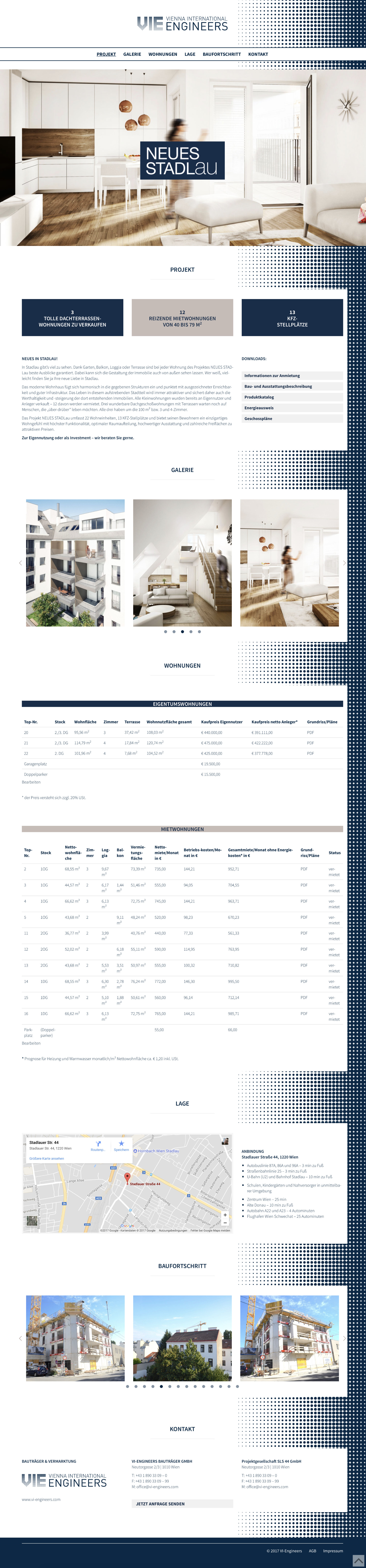 stadlau44 Immobilien Projekt Website Screenshot