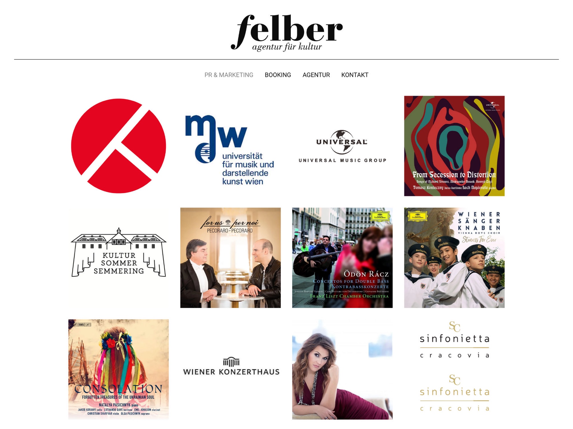 Felber - Agentur für Kultur Website Screenshot