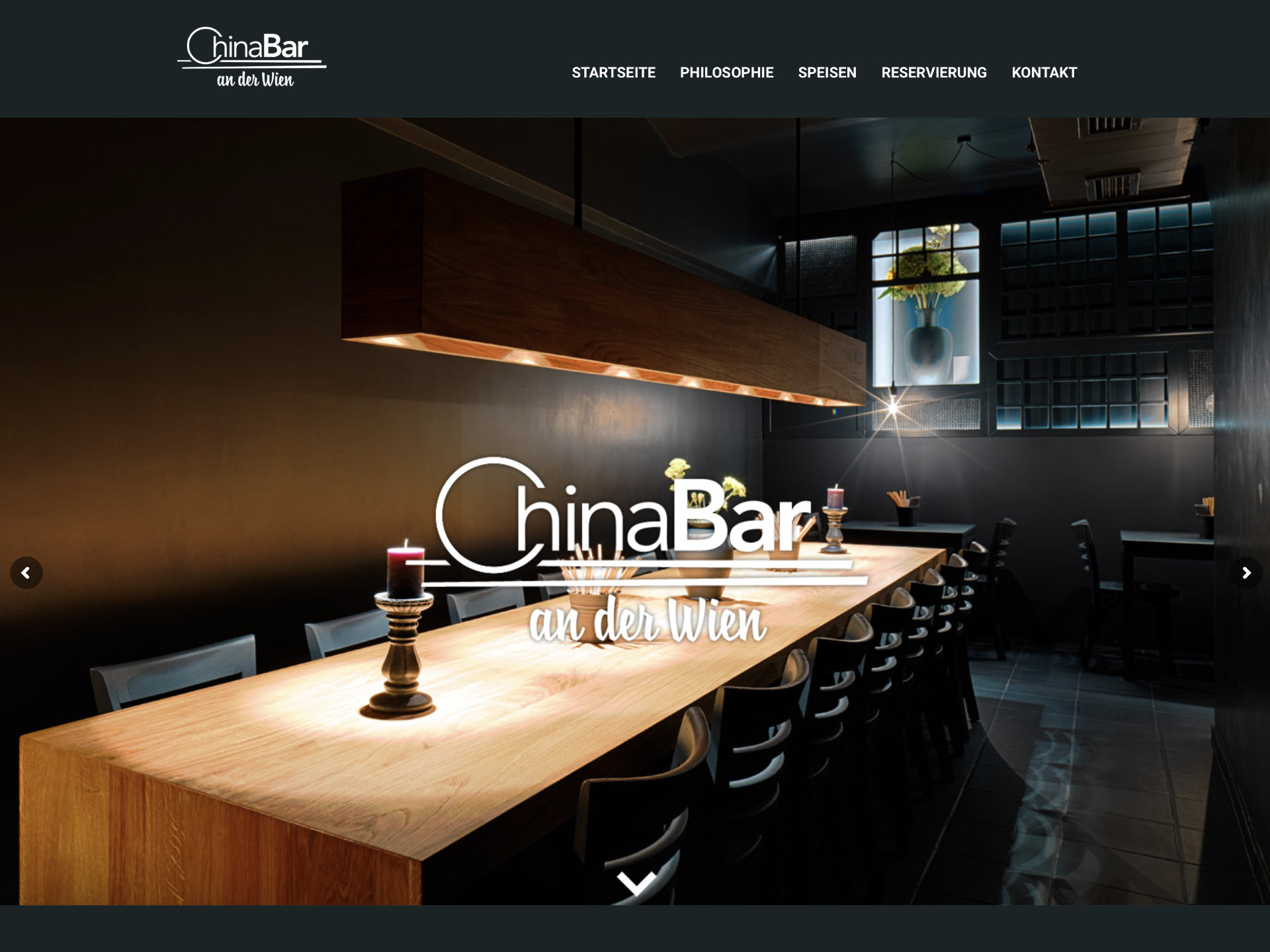 Chinabar an der Wien Website Screenshot