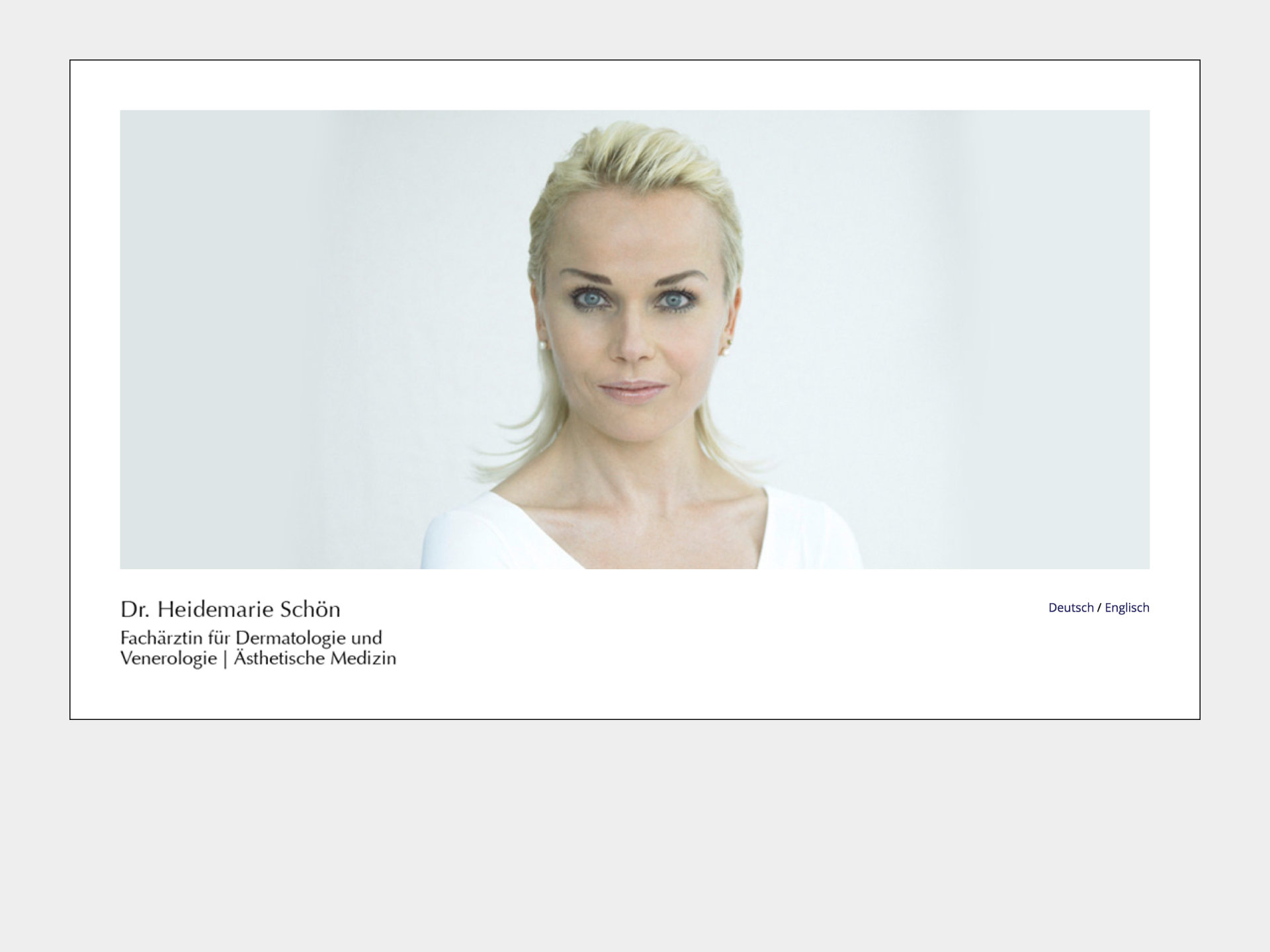 Dermatologin Dr. Heidemarie Schön Website Screenshot