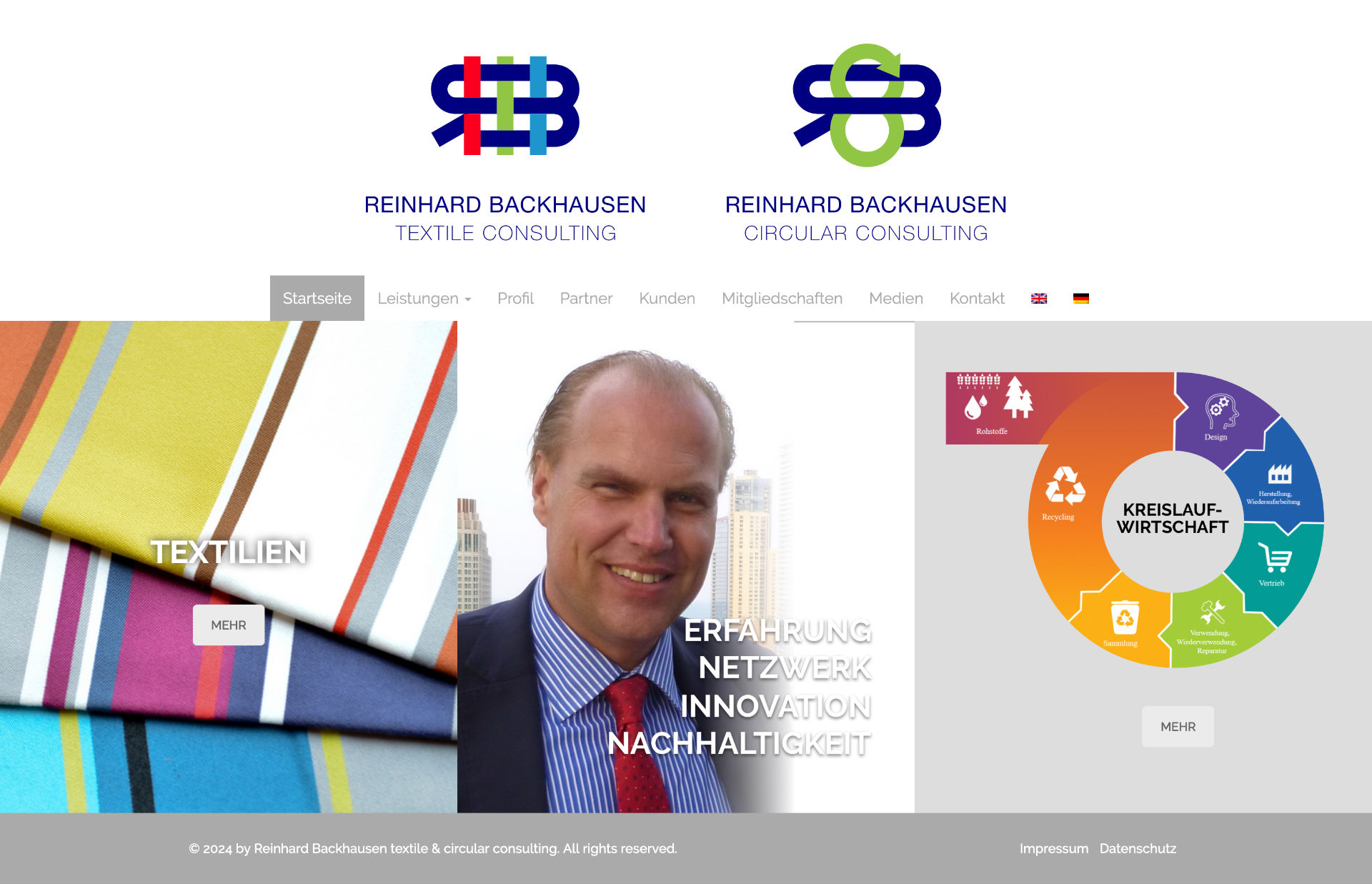 Reinhard Backhausen Website Screenshot